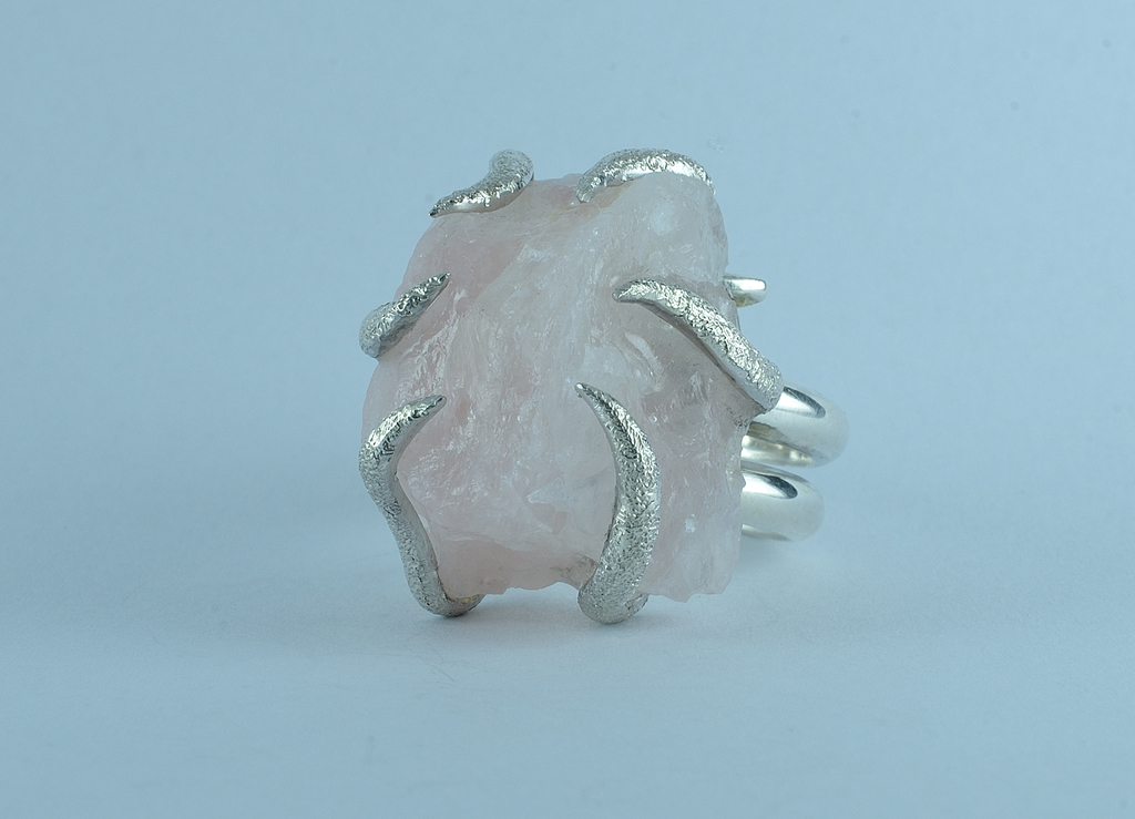 Anello quarzo rosa